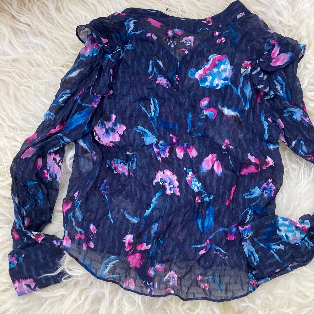 TANYA TAYLOR Silk Floral Print Blouse - Picture 13 of 15